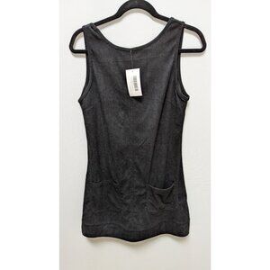 FUNTOUR Black Corduroy Mini Overalls Dress